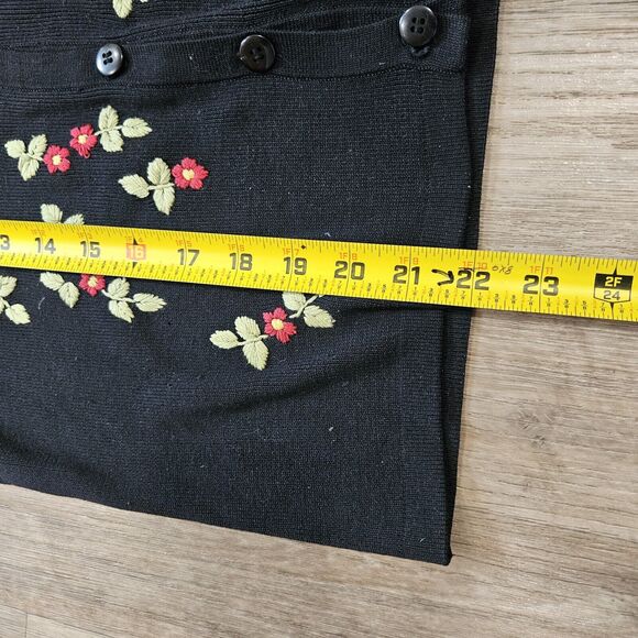 Vtg Joseph A Embroidered Floral Cardigan Sweater Womens M Cottagecore Boho Gma - Picture 8 of 8